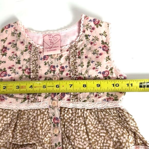Cutey couture Summer Dress Button Down Cotton Pink Floral Sleeveless 2-3 year - Picture 10 of 10